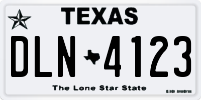 TX license plate DLN4123