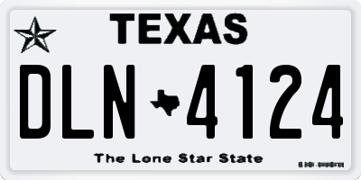 TX license plate DLN4124