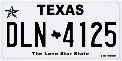 TX license plate DLN4125