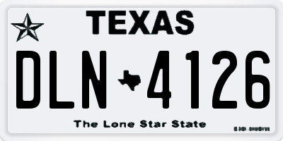 TX license plate DLN4126