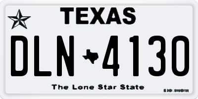 TX license plate DLN4130