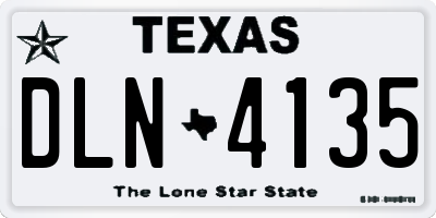 TX license plate DLN4135