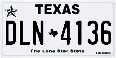 TX license plate DLN4136