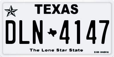 TX license plate DLN4147