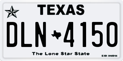 TX license plate DLN4150