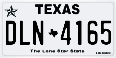TX license plate DLN4165