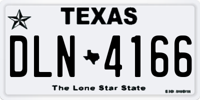 TX license plate DLN4166