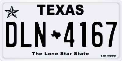 TX license plate DLN4167