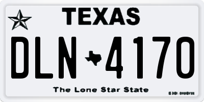 TX license plate DLN4170