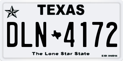 TX license plate DLN4172