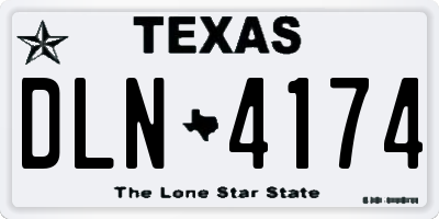 TX license plate DLN4174