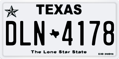TX license plate DLN4178