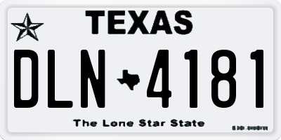 TX license plate DLN4181