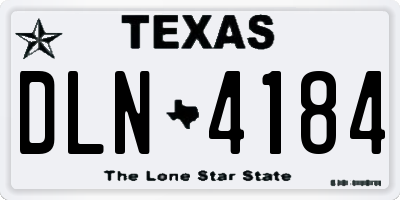 TX license plate DLN4184