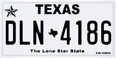 TX license plate DLN4186