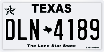 TX license plate DLN4189