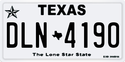 TX license plate DLN4190