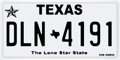 TX license plate DLN4191
