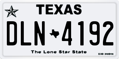 TX license plate DLN4192