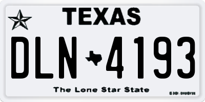 TX license plate DLN4193