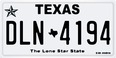 TX license plate DLN4194