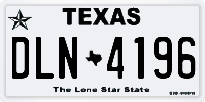 TX license plate DLN4196