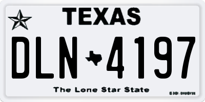 TX license plate DLN4197