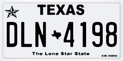 TX license plate DLN4198
