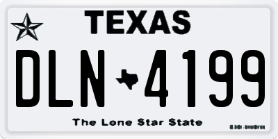TX license plate DLN4199