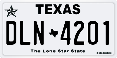TX license plate DLN4201