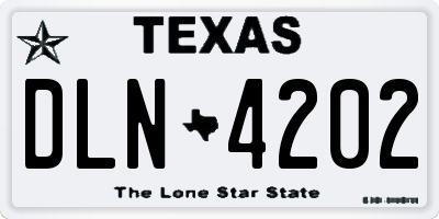 TX license plate DLN4202