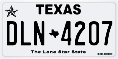 TX license plate DLN4207