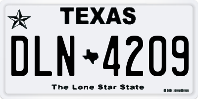 TX license plate DLN4209