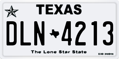 TX license plate DLN4213