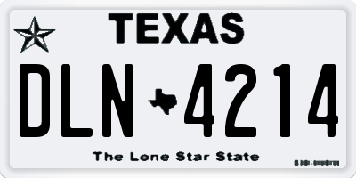 TX license plate DLN4214