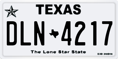 TX license plate DLN4217