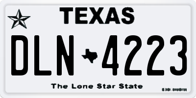 TX license plate DLN4223