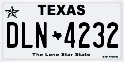 TX license plate DLN4232