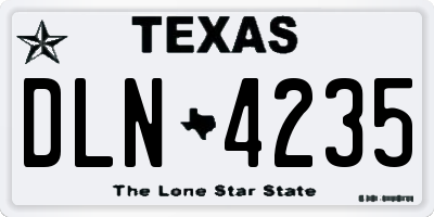 TX license plate DLN4235