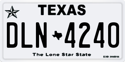 TX license plate DLN4240