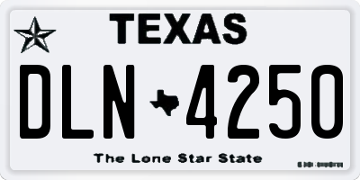 TX license plate DLN4250