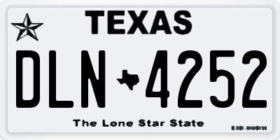 TX license plate DLN4252