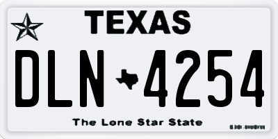 TX license plate DLN4254