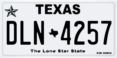 TX license plate DLN4257