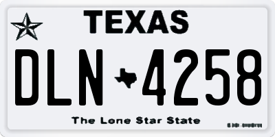 TX license plate DLN4258