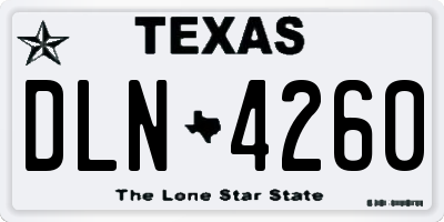 TX license plate DLN4260