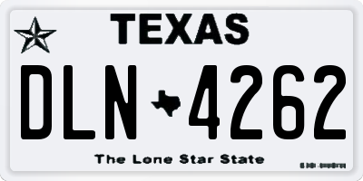 TX license plate DLN4262