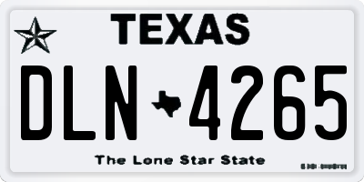 TX license plate DLN4265