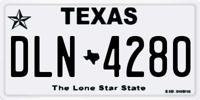 TX license plate DLN4280