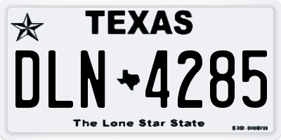 TX license plate DLN4285